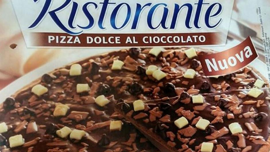 pizza met chocolade