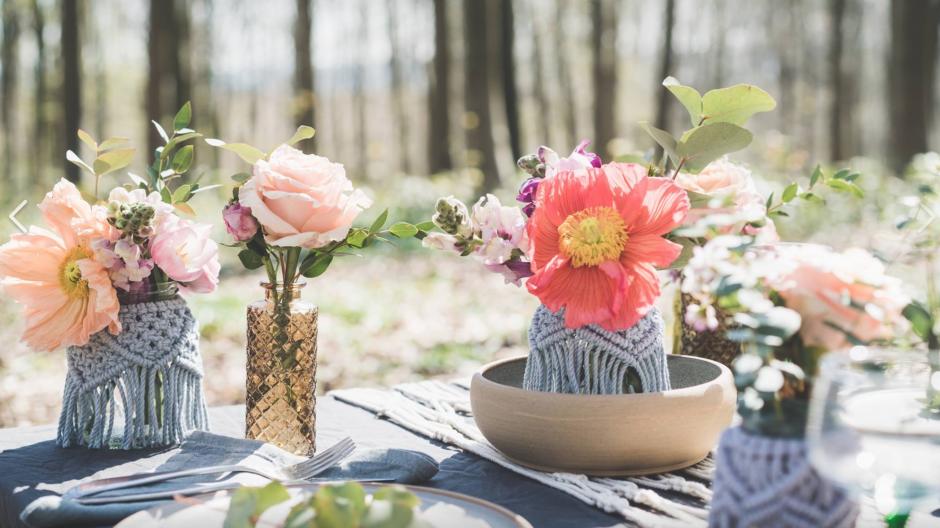 Créations florales de Tantine et macramé de la Bohèmerie à découvrir au Spring pop-up à Nivelles le 10 et 11 mai
