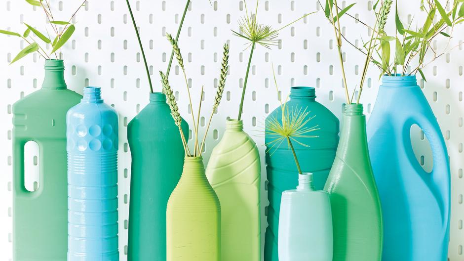 DIY vazen van plastic flessen