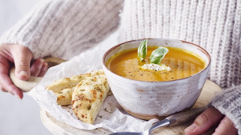 soep met roomkaas terug opwarmen