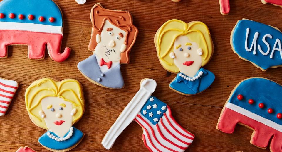 Donald en Hillary als koekjes
