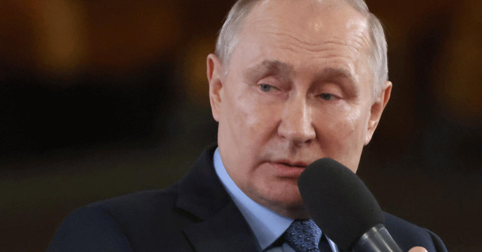 Vladimir Poetin op dinsdag.