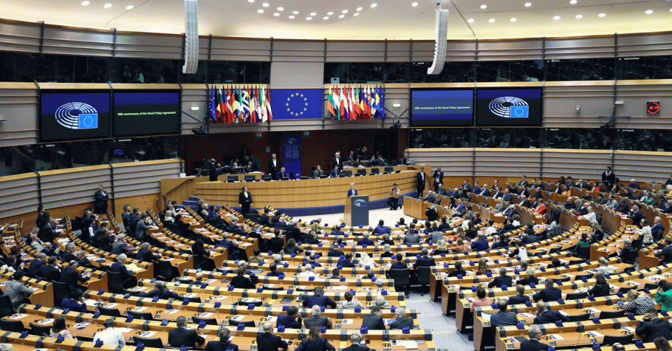 Het Europees Parlement in Brussel.