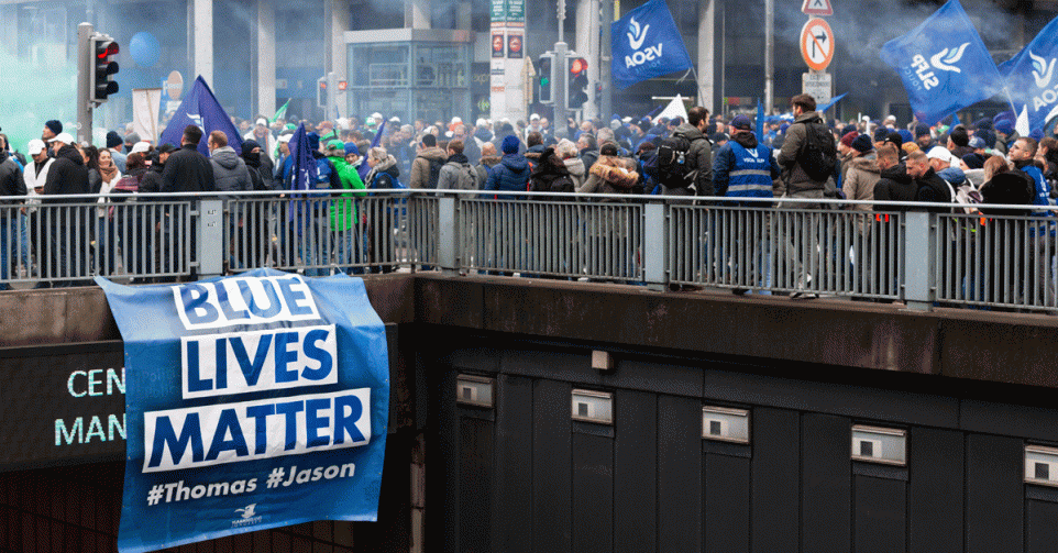 Een politiebetoging in november vorig jaar te Brussel.