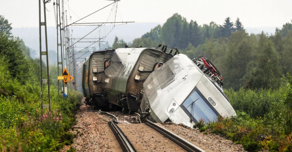 accident train Suède