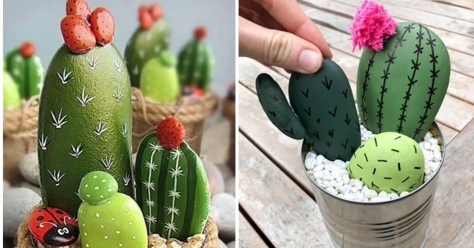 Cactus DIY en galets