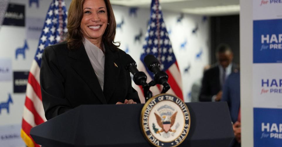 Kamala Harris dans ses quartiers de campagne, le 22 juillet 2024 à Wilmington.