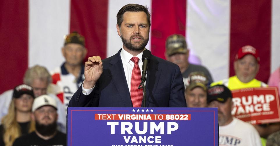 J.D. Vance lors de la campagne présidentielle, le 22 juillet 2024.