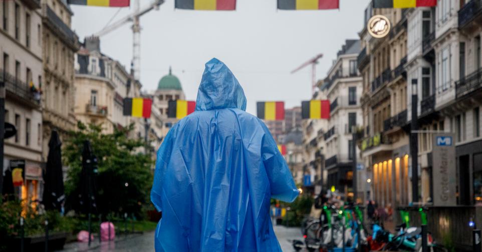 Pluie dans le centre de Bruxelles