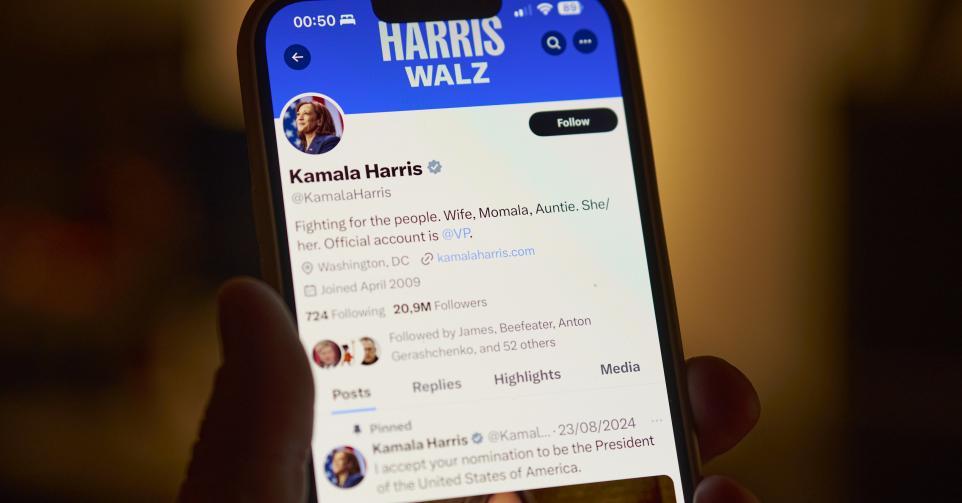 Compte de Kamala Harris sur X