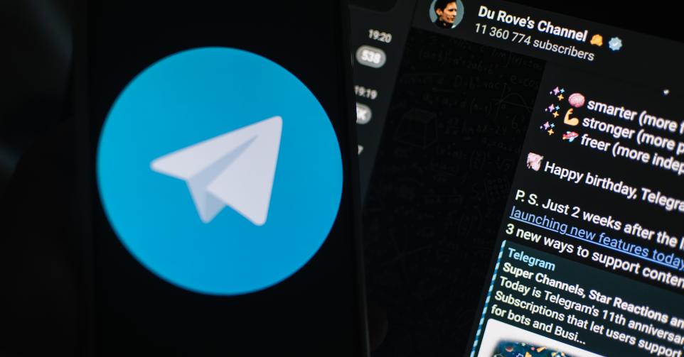 Compte de Pavel Durov sur Telegram