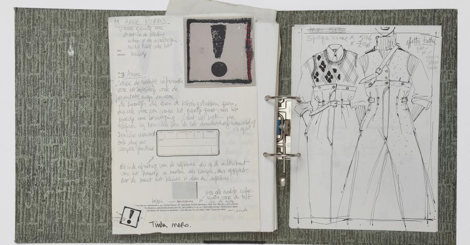 Ring binder containing hand-embellished facsimile sketches, Autumn-Winter 1989-90 ©GeorgeMavrikos