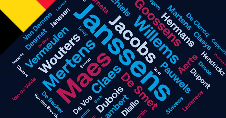 Nom de famille les plus répandus en Belgique