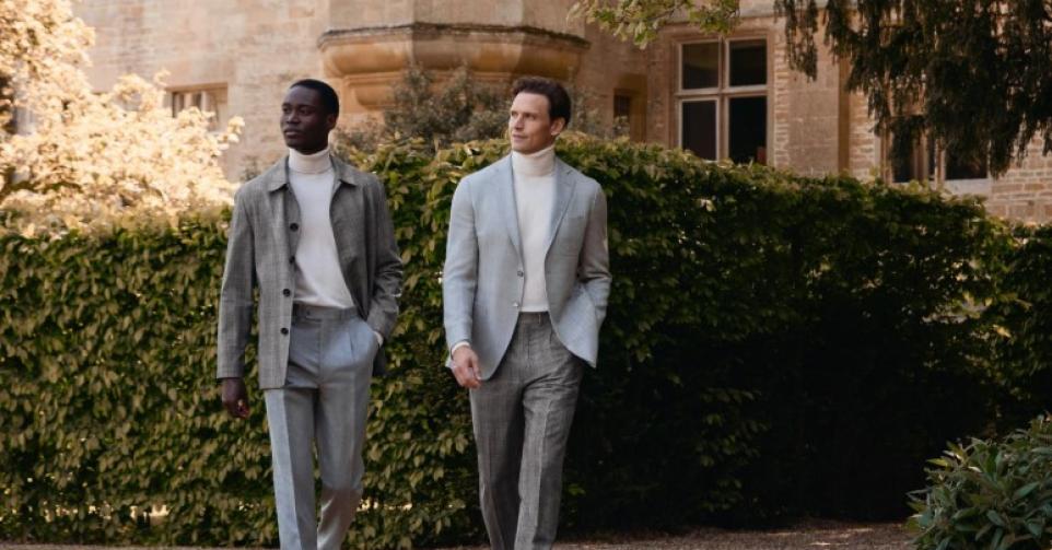 Twee mannen in een pak van Scabal