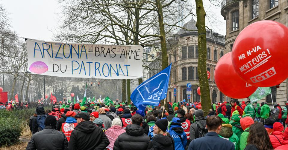 Acties tegen de regering-De Wever, 13 februari 2025.