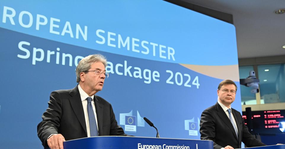 Paolo Gentiloni en Valdis Dombrovskis.