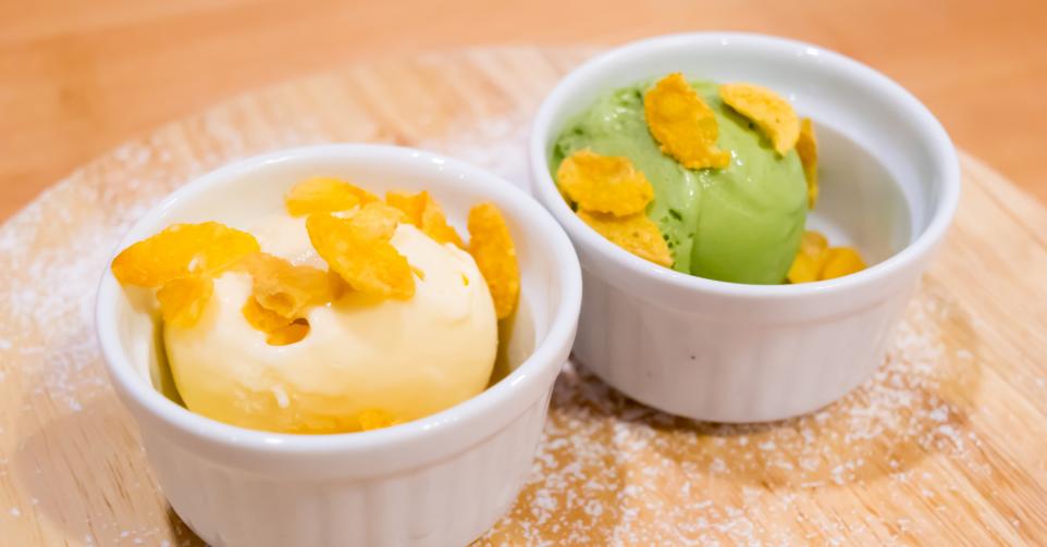 Appelsorbet en rozemarijnijs