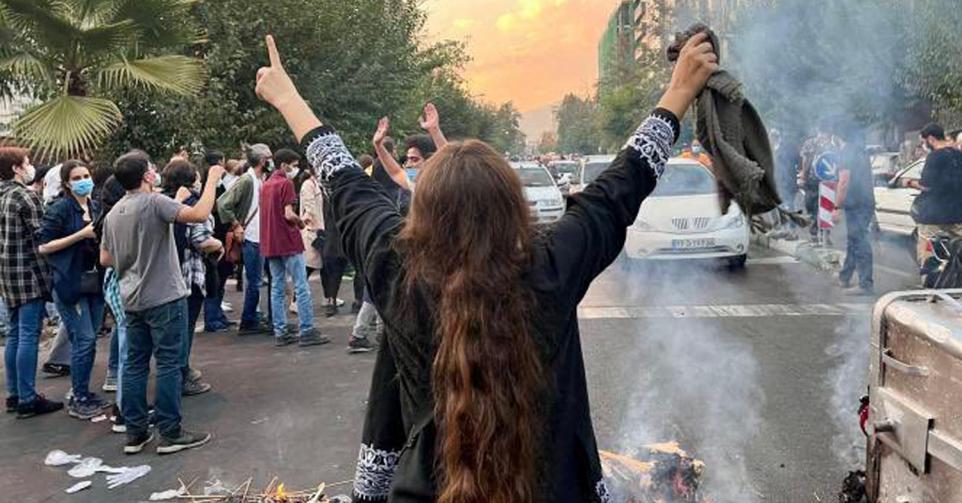 manifestations a Teheran suite au deces de Masha Amini, en septembre 2022