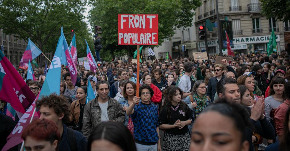 Demonstratie tegen extreemrechts in Parijs, 15 juni 2024.