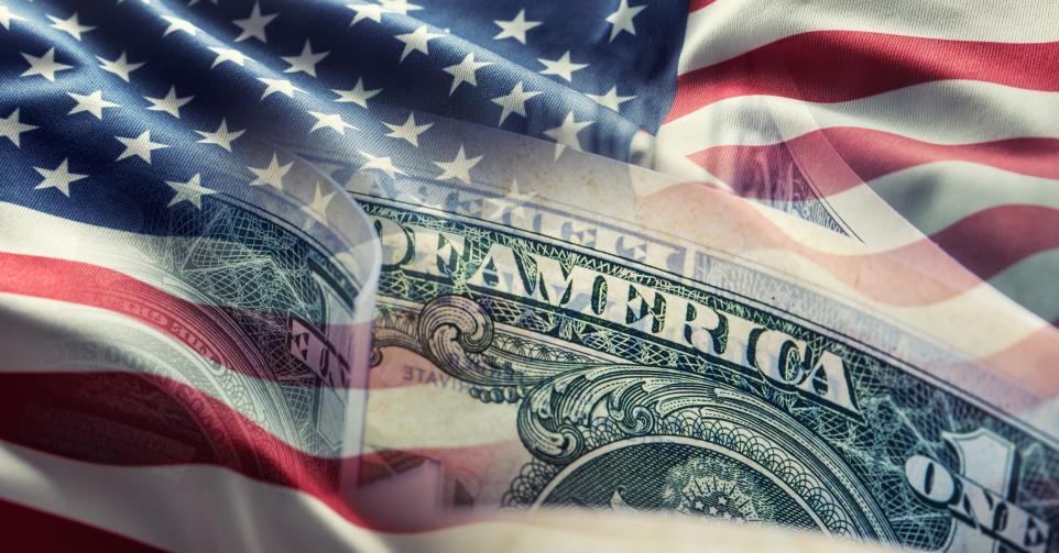 Drapeau américain et dollar