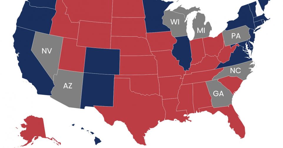 Les swing states de l'élection présidentielle américaine de 2024