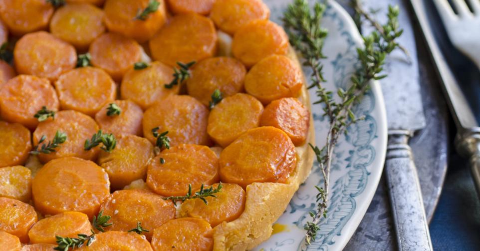 Tarte tatin met wortel en honing