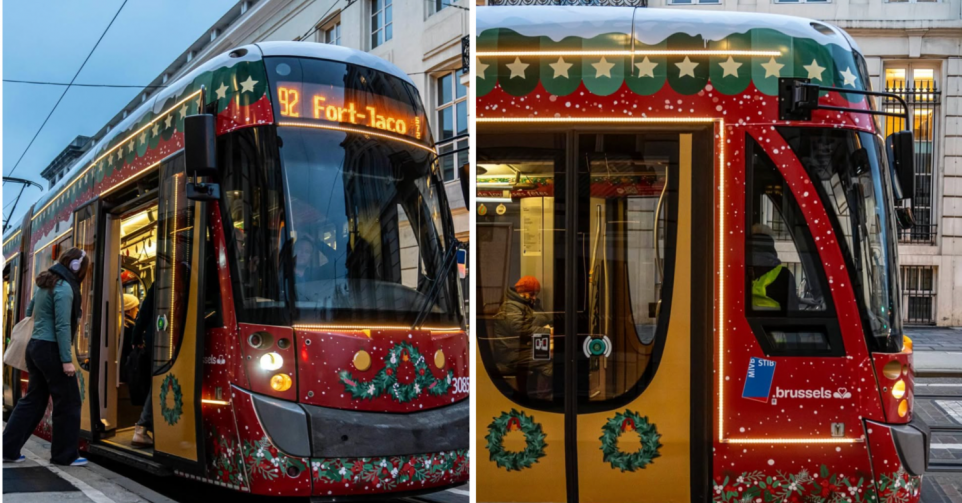 stib tram de Noël