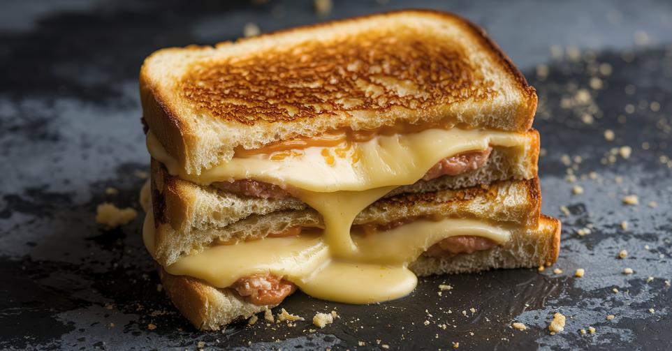 Geroosterd brood met in bier gesmolten kaas