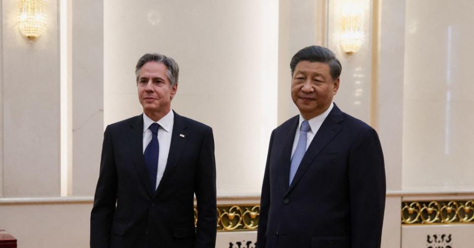 Xi Jinping et Antony Blinken.