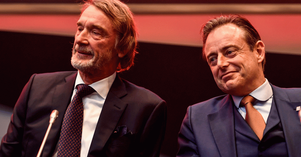 Jim Ratcliffe van Ineos en Bart De Wever (N-VA) in 2019.