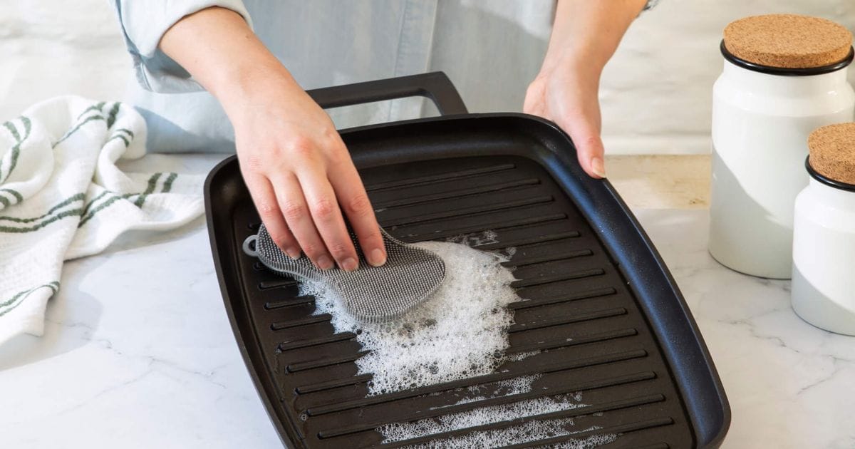 demeyere grillpan schoonmaken