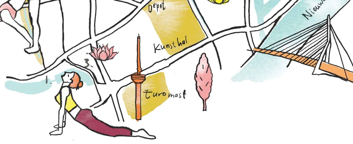 Geïllustreerde map van Rotterdam