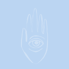 Blog quote – lichtblauw – Hand oog