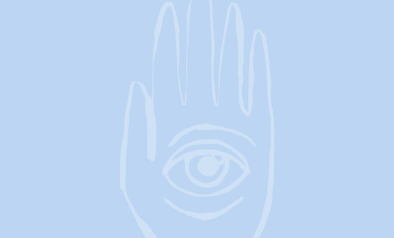 Blog quote – lichtblauw – Hand oog