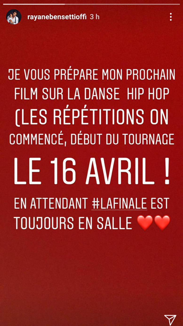 Insta Story Rayane Bensetti via Cosmopolitan.fr